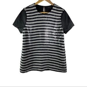 Rachel Zoe leather and sequin shirt